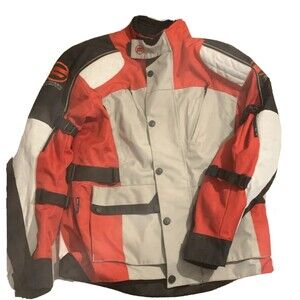 CFMOTO Waterproof Motorcycle Jacket Red Black Armor Pads Mens Medium